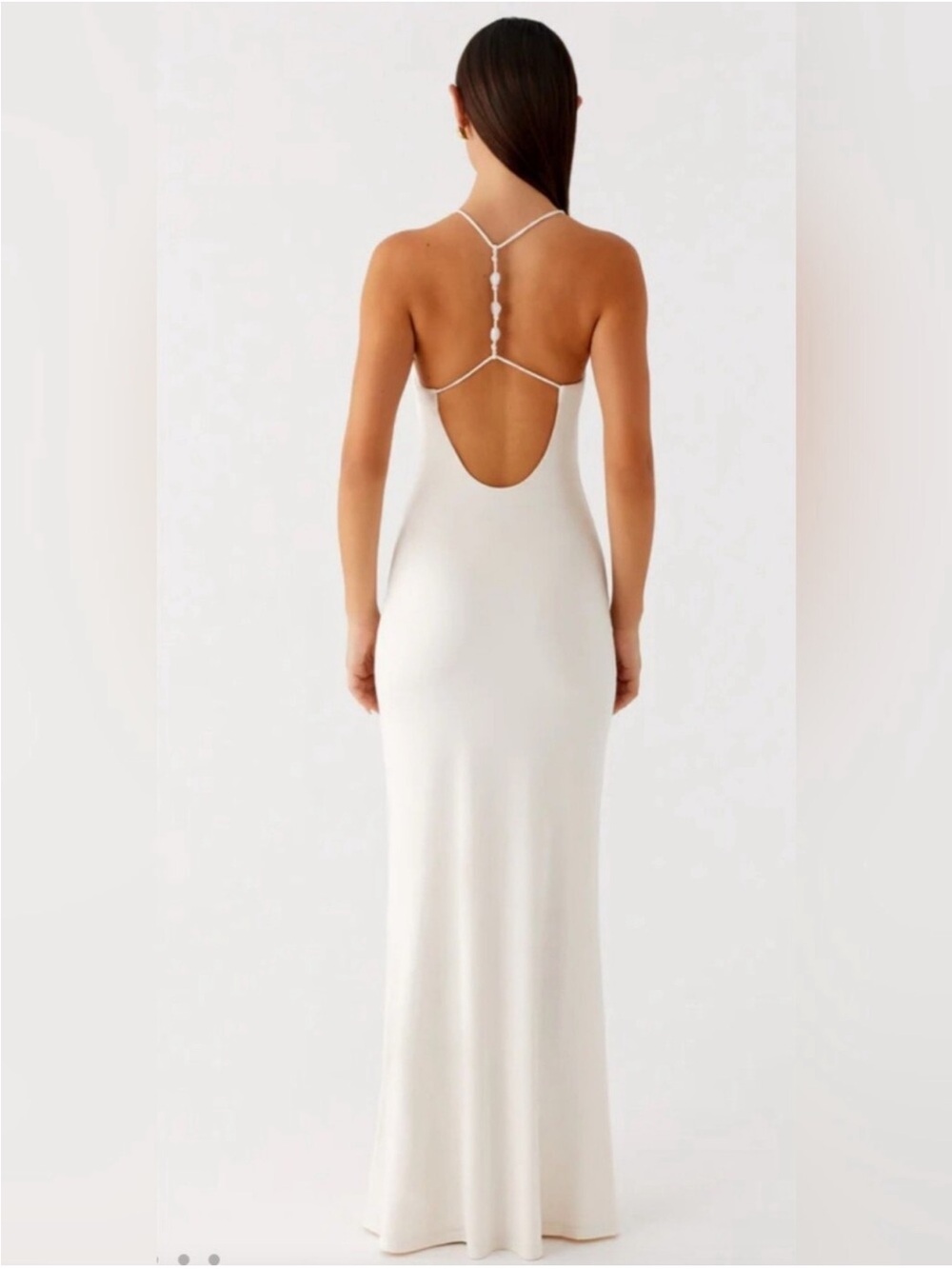 Peppermayo Cream Backless Maxi Dress